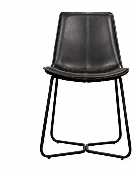 Hawkley Faux Leather Dining Chair - Charcoal Grey (Set of 2)