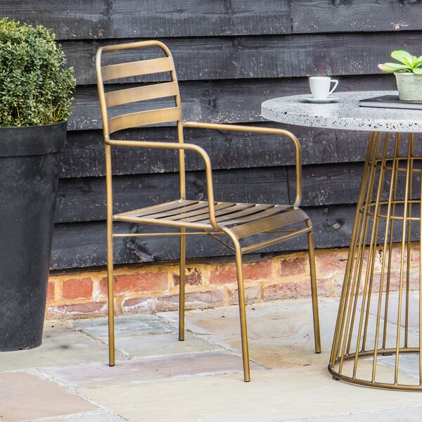 Donny Metal Dining Arm Chair - Bronze (Set of 2)