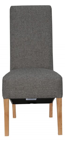 Clemente Scroll Back Fabric Chairs - Dark Grey (2 Pack)