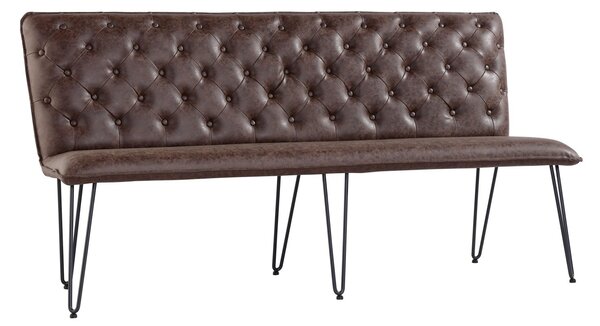 Cantina Studded Back Bench - Brown