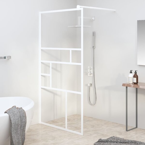 Walk-in Shower Wall 115x195 cm ESG Glass White