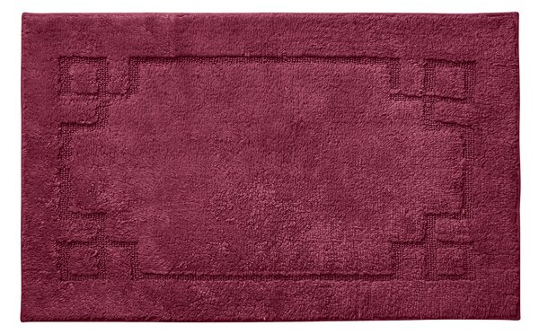 Luxury Cotton Non-Slip Merlot Bath Mat Red