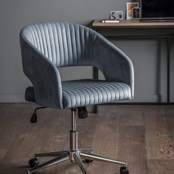 Felix Velvet Swivel Chair - Charcoal Grey