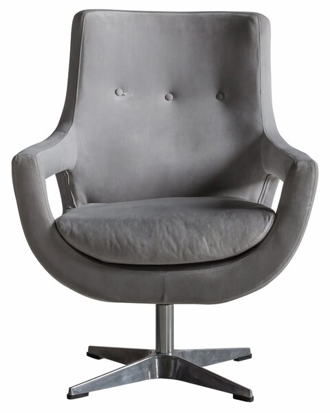 Venessa Velvet Swivel Chair - Grey