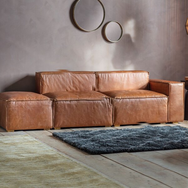 Linden Leather 3 Seater Sofa - Brown