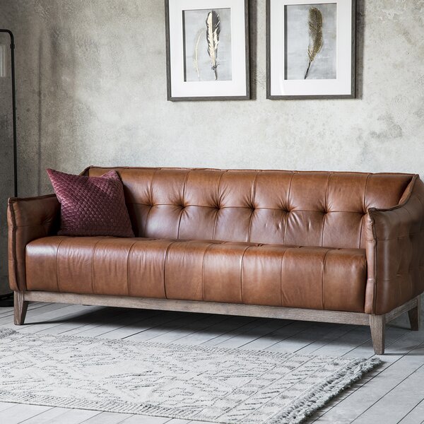 Frimley Leather 3 Seater Sofa - Brown
