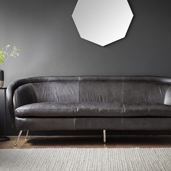 Desirea Leather 3 Seater Sofa - Black