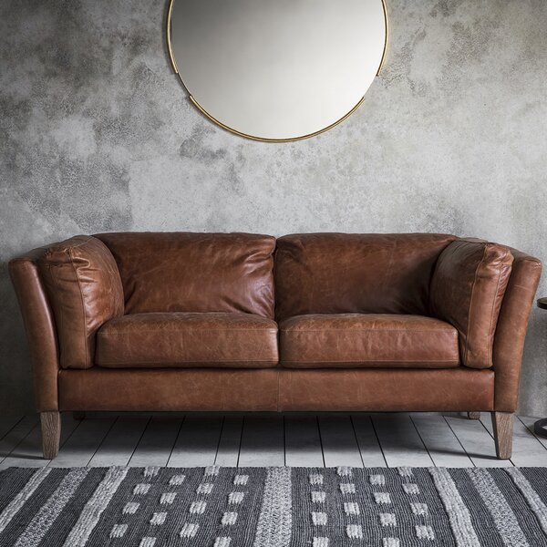 Alton Leather 2 Seater Sofa - Brown