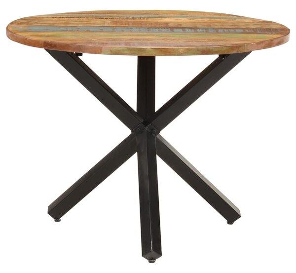 Dining Table Round 100x100x75 cm Solid Reclaimed Wood