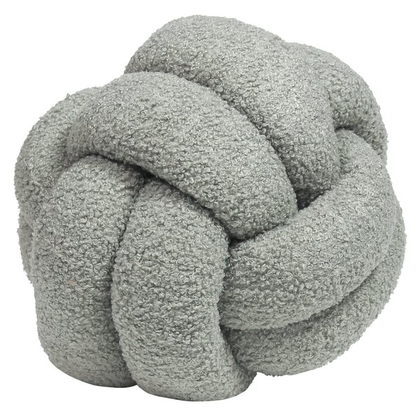 Furn. Boucle Knot Fleece 30cm x 30cm Filled Cushion Silver