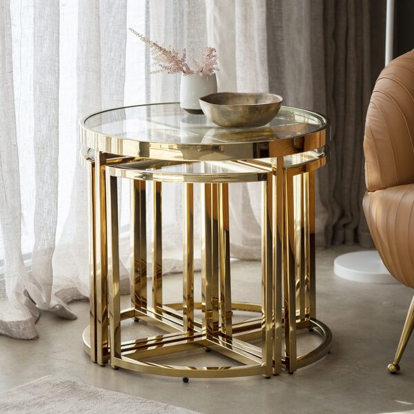 Maresca Metal Side Table - Gold