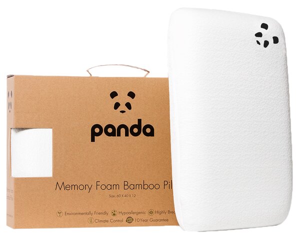Panda Bamboo Pillow White