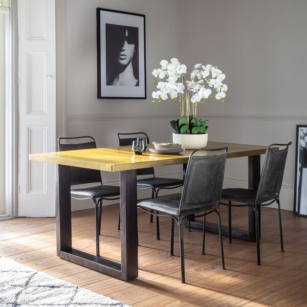 Rudley 183cm Metal Dining Table - Gold