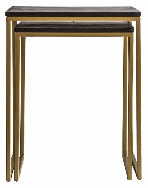 Wingham Metal Nest of 2 Tables - Gold