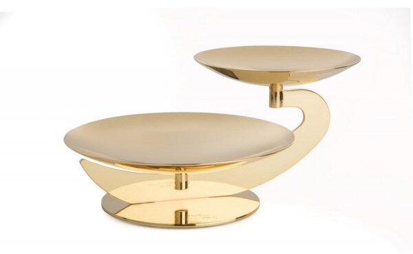 TWO-TIER GOLD-PLATED SERVING STAND - Small