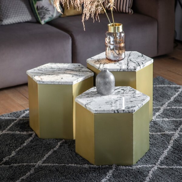 Milly 45cm Metal Side Table - Gold