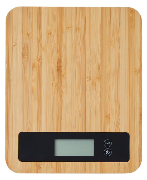 Dunelm Bamboo Electronic Kitchen Scales Brown and Black