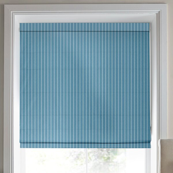Laura Ashley Burnsall Stripe Made To Measure Roman Blind Seaspray