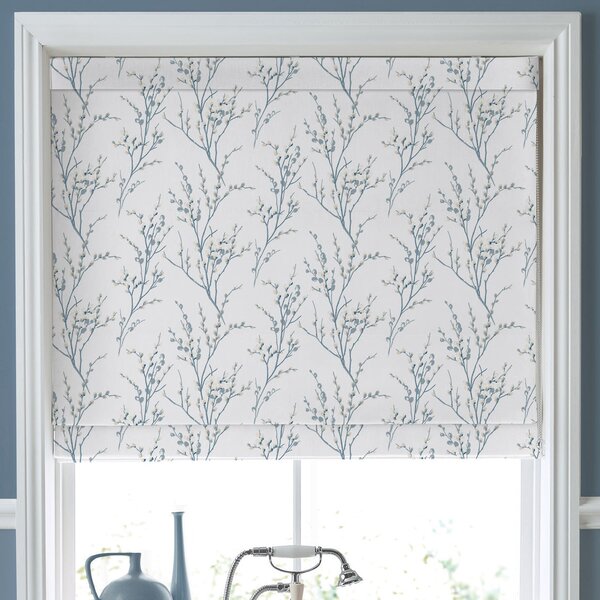 Laura Ashley Pussy Willow Made To Measure Roman Blind Off White Seaspray