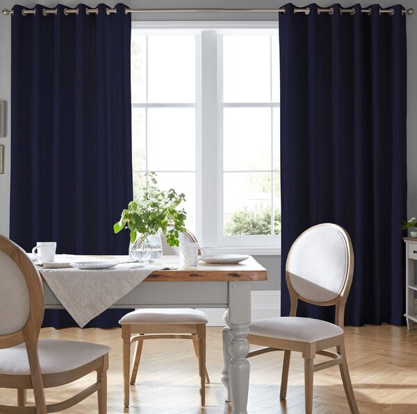 Laura Ashley Swanson Made To Measure Curtains Midnight