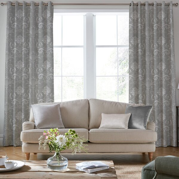 Laura Ashley Josette Made To Measure Curtains Steel