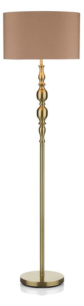 Dar lighting MAD4975 Madrid Ball Floor Lamp Complete With Shade Antique Brass