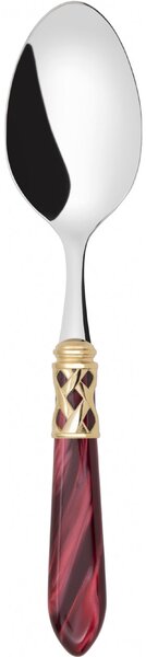ALADDIN GOLD-PLATED RING VEGETABLE & MEAT SERVING SPOON - Burgundy Red