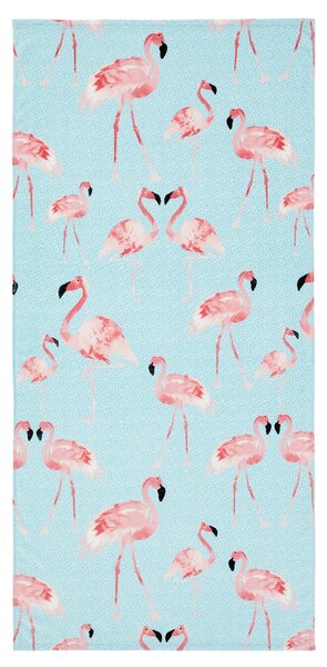 Flamingo 76x160cm ed Beach Towel Blue