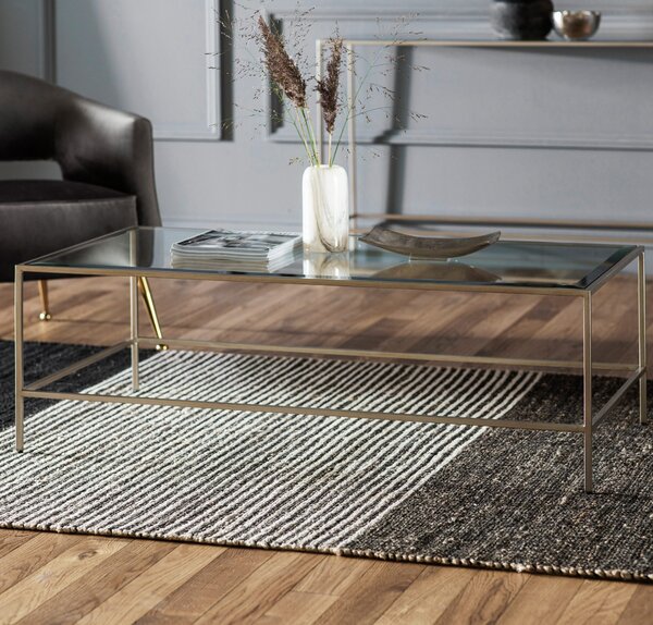 Robbie 120cm Rectangle Metal Coffee Table - Champagne