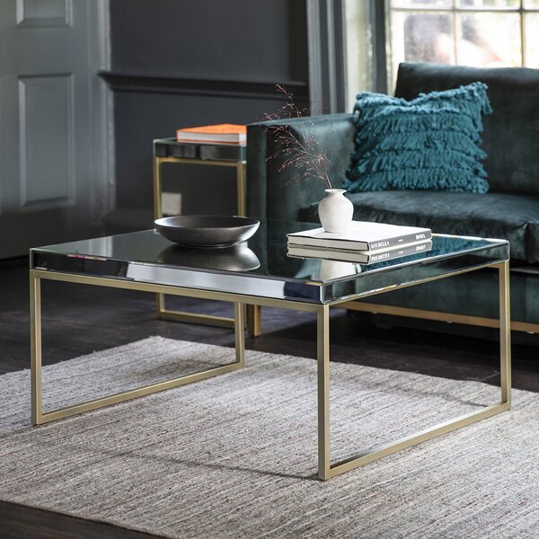 Pippy 90cm Square Metal Coffee Table - Champagne