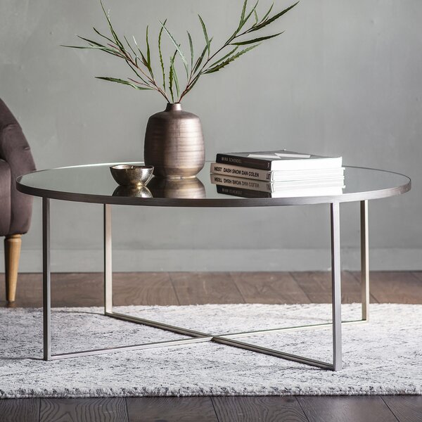 Marley 100cm Round Metal Coffee Table - Silver