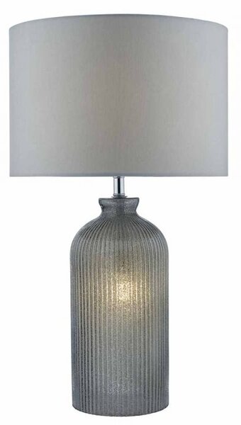 Dar lighting PAM4239 Pamplona Table Lamp Grey Complete With Grey Faux Silk Shade