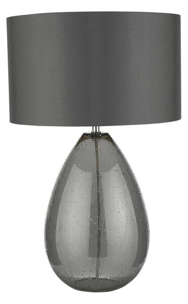 Dar lighting RAI4239 Rain Table Lamp Smoked Glass Complete With Grey Shade