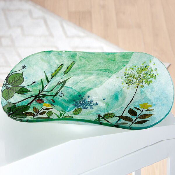 Charlton Glass Round Flower Bowl In Multicoloured