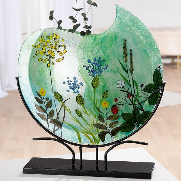 Charlton Large Glass Round Flower Vase In Multicoloured