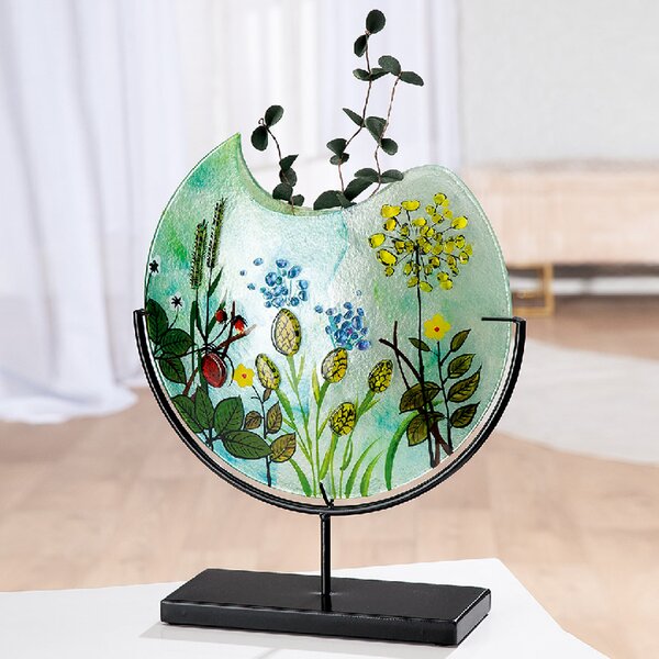 Charlton Small Glass Round Flower Vase In Multicoloured
