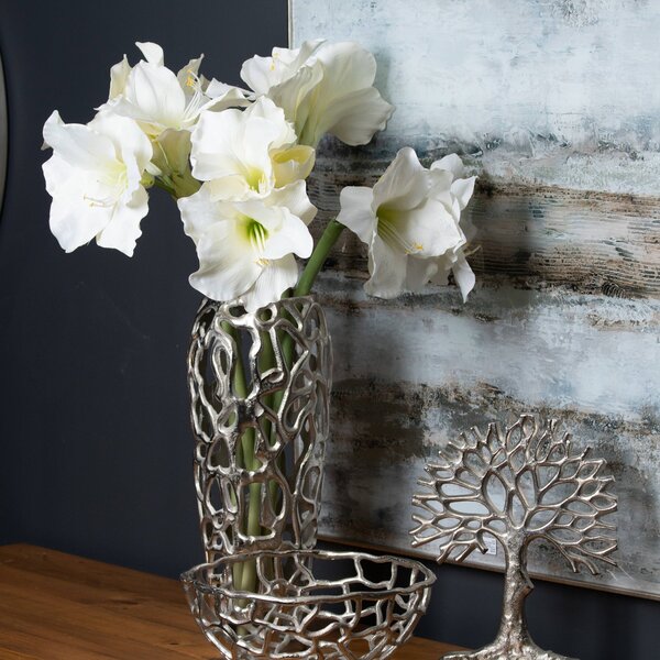 Silver Small Perforated Coral Inspired Vase