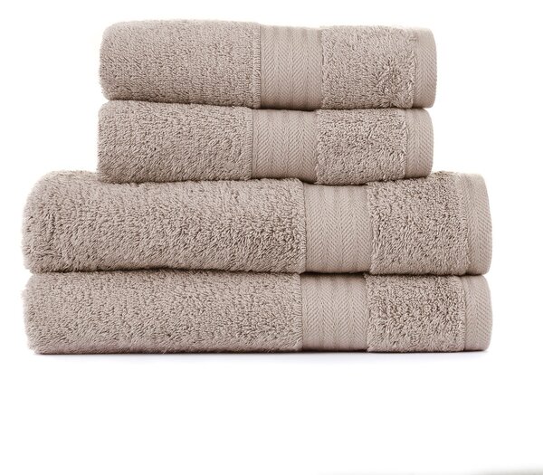 Pebble Egyptian Cotton 4 Piece Towel Bale Brown