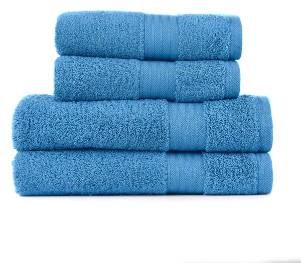 Cornflower Blue Egyptian Cotton 4 Piece Towel Bale Blue
