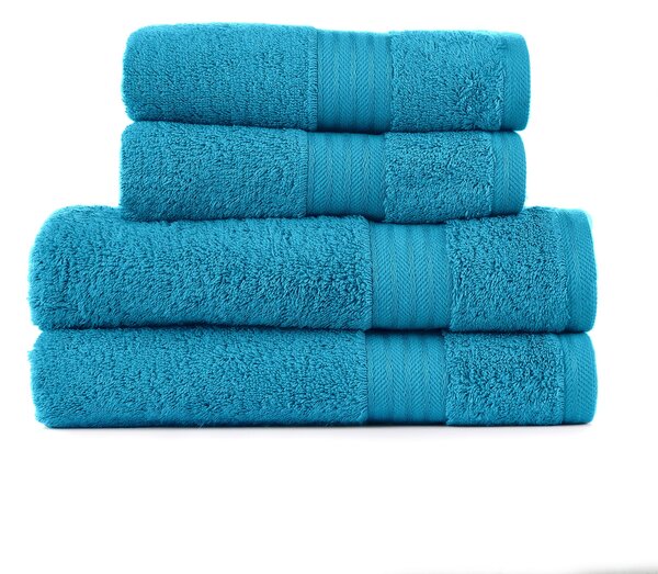 Teal Blue Egyptian Cotton 4 Piece Towel Bale Blue