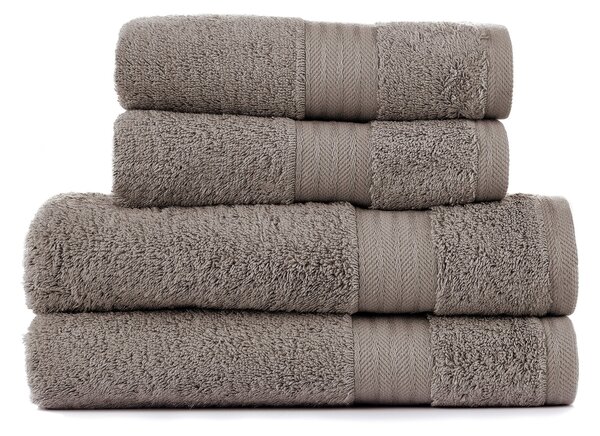 Stone Egyptian Cotton 4 Piece Towel Bale Brown