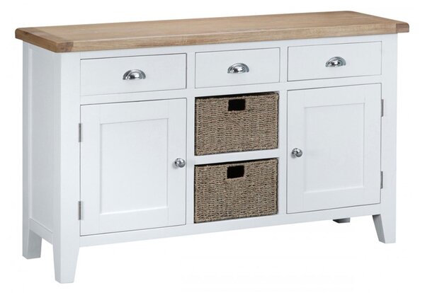 Tattershall Oak Top Large Sideboard in White