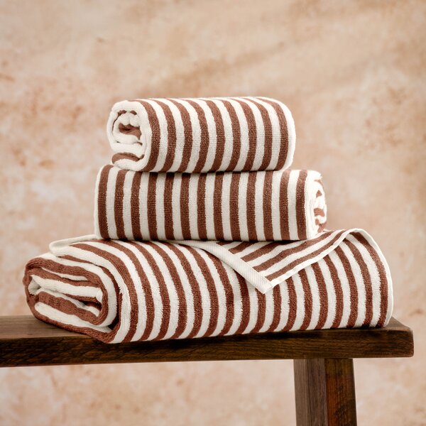 Yard Hebden Striped Cotton Towel Pecan