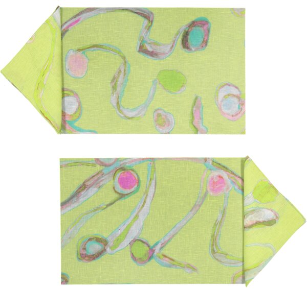 SET OF 2 LIGHT FLUX PLACEMATS AND NAPKINS IN YELLOW