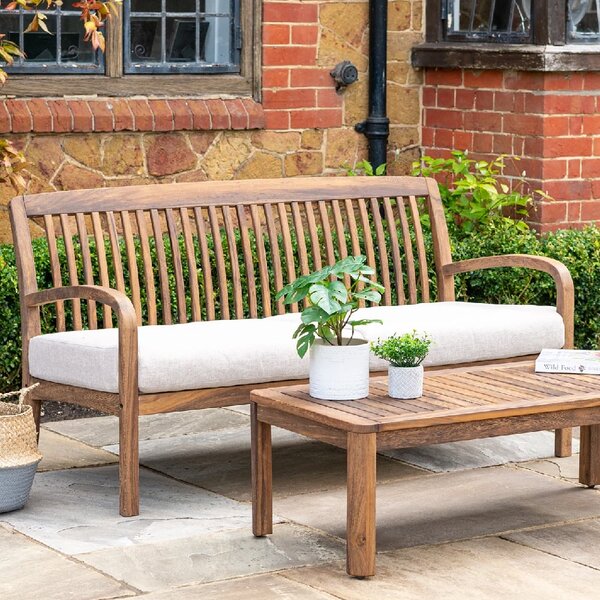 Bolivia Wooden Garden 2 Sofa Seater In Brown