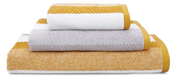 Elements Stripe Ochre Towel Grey