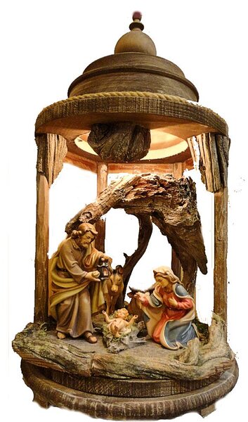 Christmas Nativity Wooden Lantern