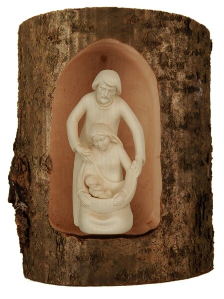 Family of peace in tree trunk
