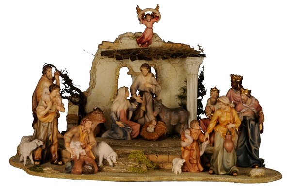 Oriental Nativity Set - stable and 17 figurines