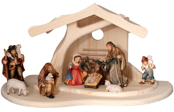 Nativity Set with modern stable and 10 figurines